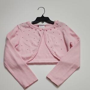 Bonnie Jean Pink Cardigan with Bead Accents